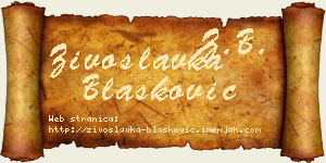 Živoslavka Blašković vizit kartica